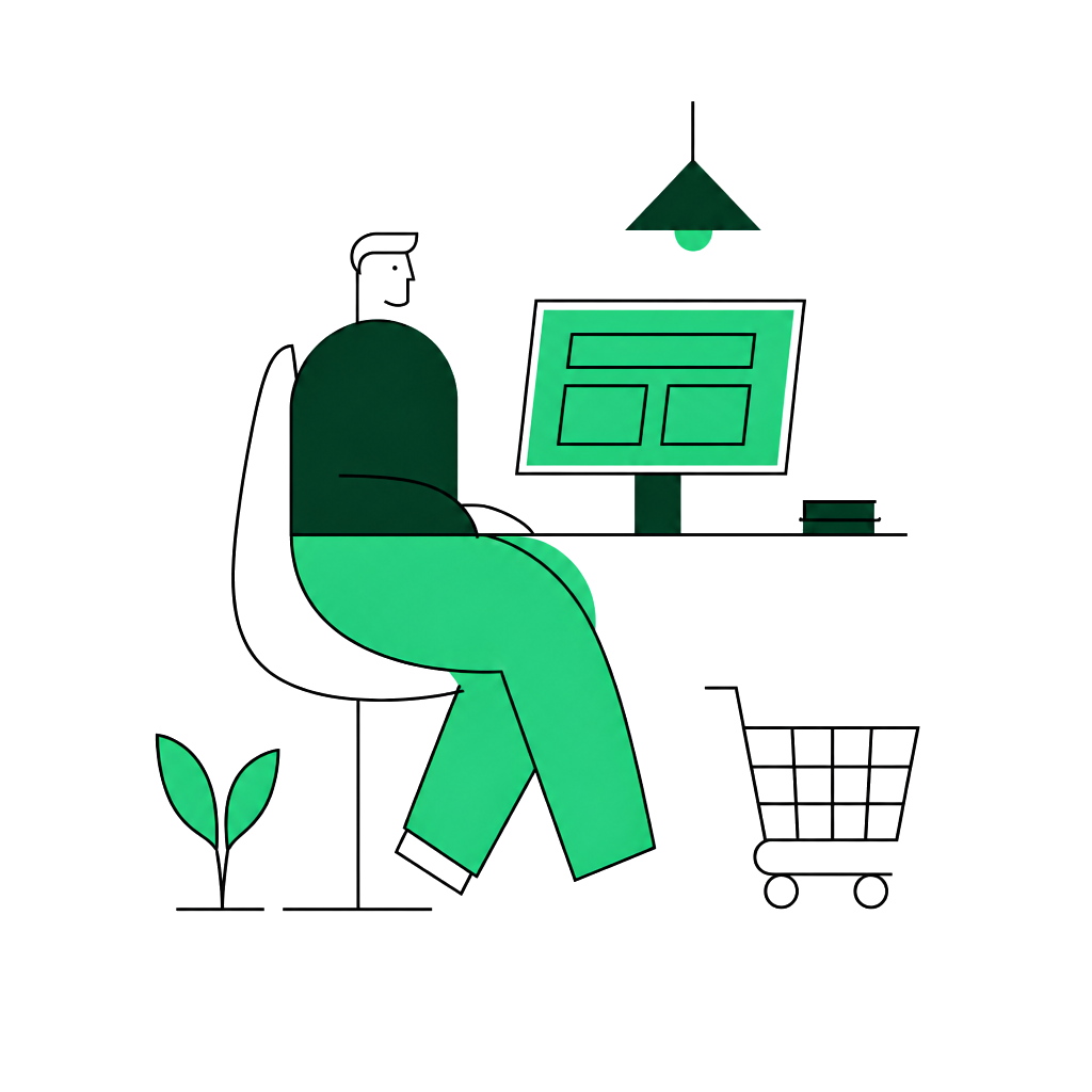 Ilustracja WordPress i WooCommerce, treść i koszyk