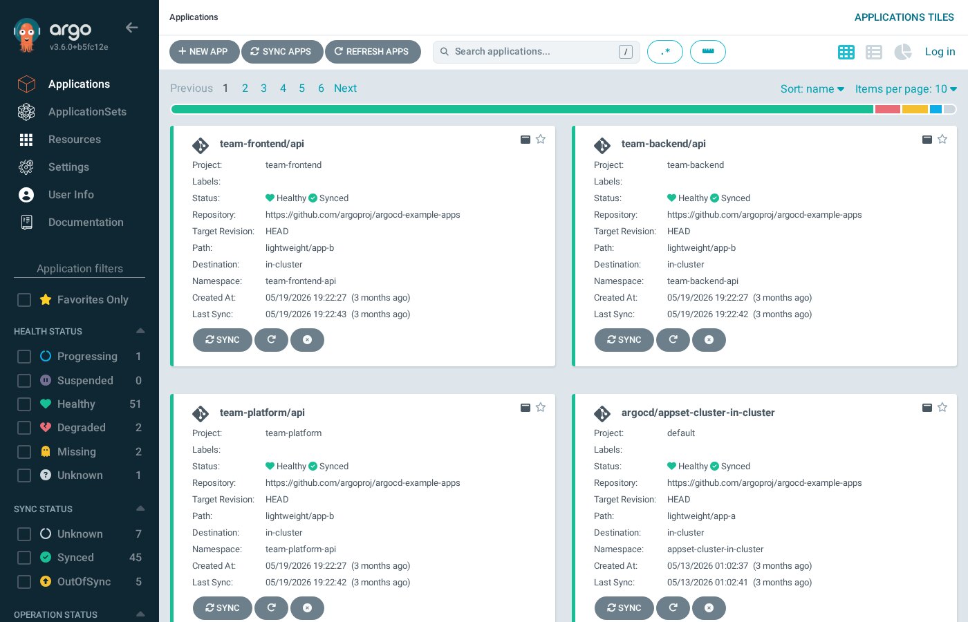 Argo CD, aplikacje, health i sync GitOps