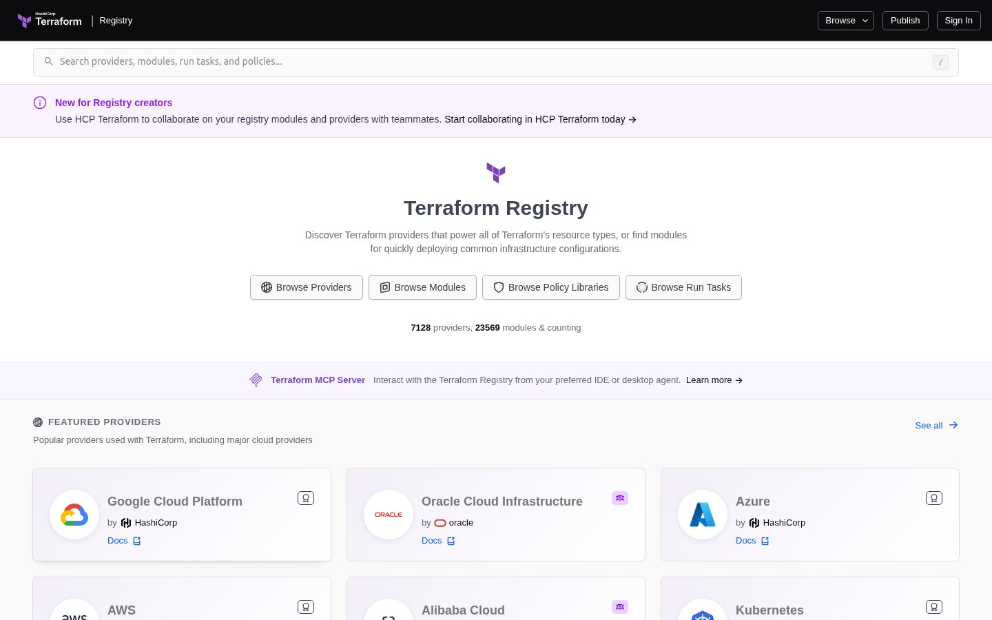 Terraform Registry, providery i moduły infrastruktury